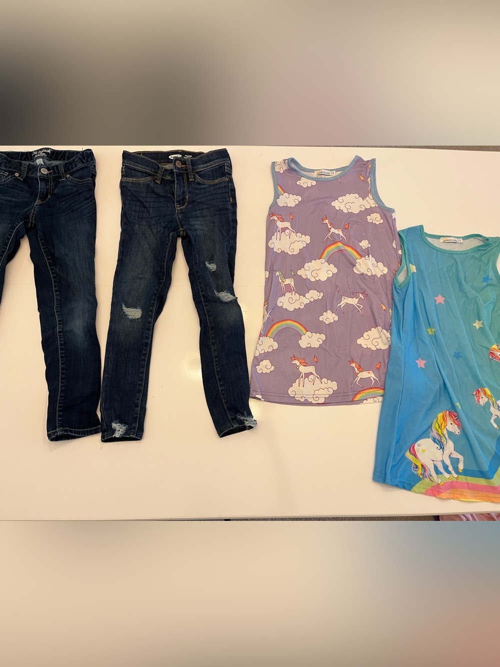 Girls Size 7 4- Piece Jeans and Dresses Lot